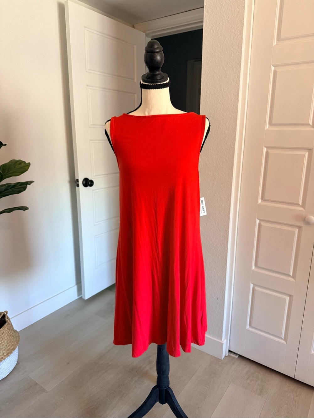Old Navy Bright Orange Sleeveless Swing Mini Dress